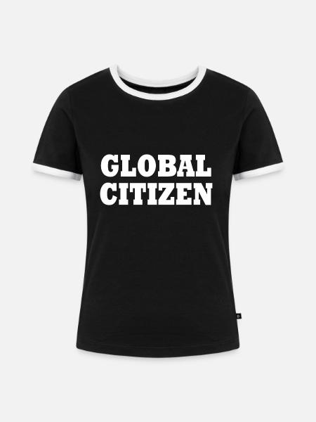 global citizen - Frauen Kontrast-T-Shirt - Schwarz/Weiß