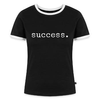 Erfolg - Frauen Kontrast-T-Shirt - Schwarz/Weiß - Vorne - Selfina (174cm)