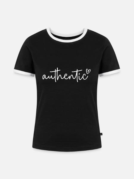 Echt - Frauen Kontrast-T-Shirt - Schwarz/Weiß