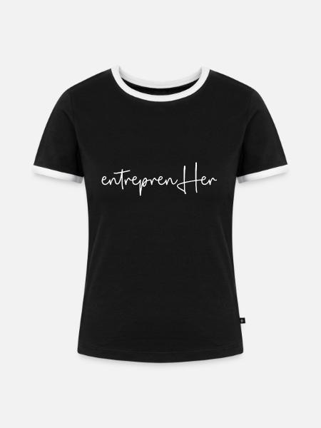 Unternehmerischen Geist stärken - Frauen Kontrast-T-Shirt - Schwarz/Weiß