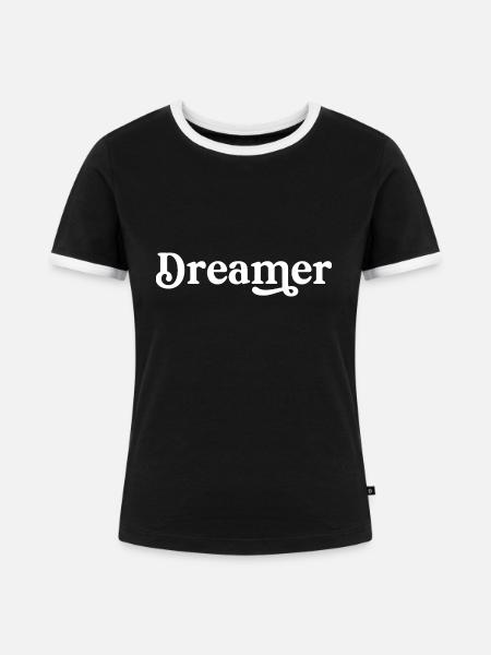 Träumer - Frauen Kontrast-T-Shirt - Schwarz/Weiß