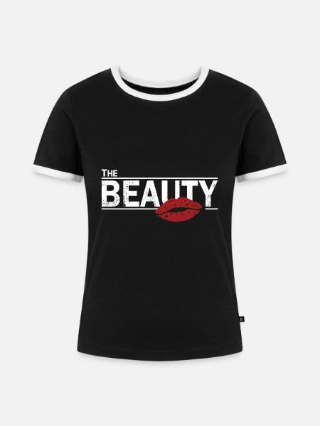 The - Frauen Kontrast-T-Shirt - Schwarz/Weiß