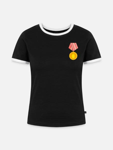 Habanero Medaille - Frauen Kontrast-T-Shirt - Schwarz/Weiß