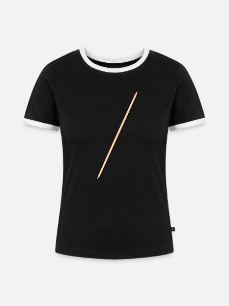 Zahnstocher - Frauen Kontrast-T-Shirt - Schwarz/Weiß