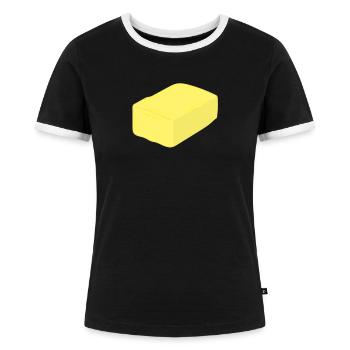 Butter - Frauen Kontrast-T-Shirt - Schwarz/Weiß - Vorne - Selfina (174cm)