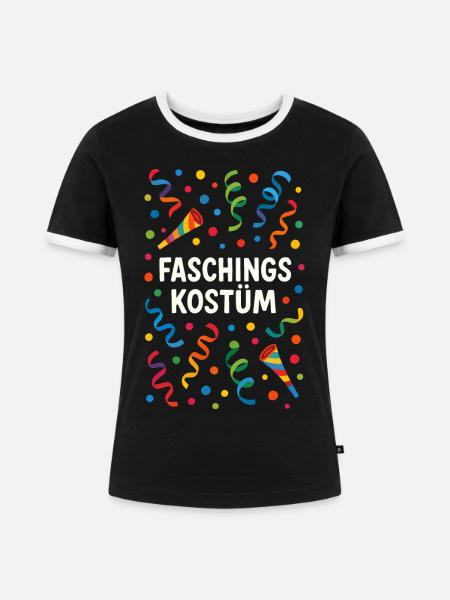 Fasching Konfetti Faschingskostüm bunt - Frauen Kontrast-T-Shirt - Schwarz/Weiß