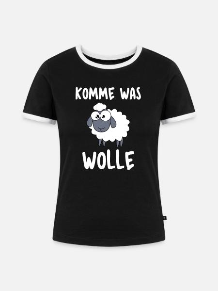 Komme was Wolle - Frauen Kontrast-T-Shirt - Schwarz/Weiß