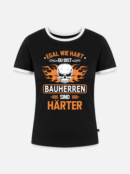 BAUHERREN - Frauen Kontrast-T-Shirt - Schwarz/Weiß