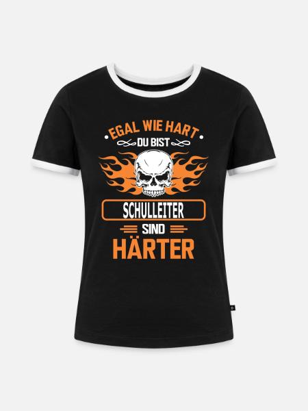 SCHULLEITER - Frauen Kontrast-T-Shirt - Schwarz/Weiß