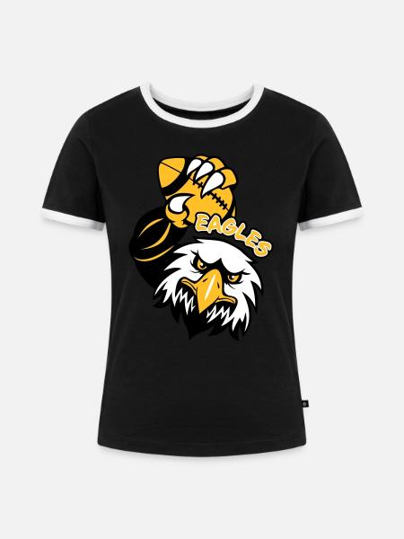 Eagles Rugby - Frauen Kontrast-T-Shirt - Schwarz/Weiß