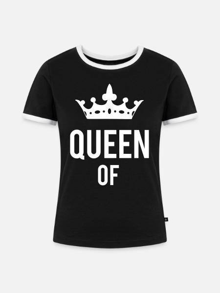 Queen - Frauen Kontrast-T-Shirt - Schwarz/Weiß