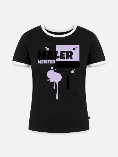 maler beruf malermeister - Frauen Kontrast-T-Shirt - Schwarz/Weiß