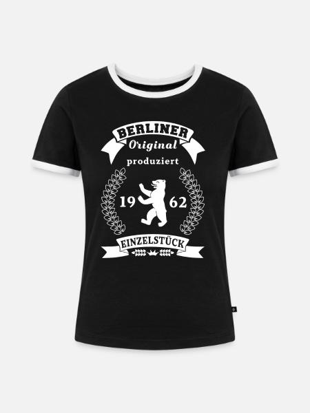 berliner_original_1962 - Frauen Kontrast-T-Shirt - Schwarz/Weiß