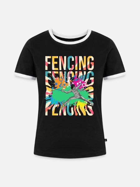 Fechten - Fechter - Frauen Kontrast-T-Shirt - Schwarz/Weiß