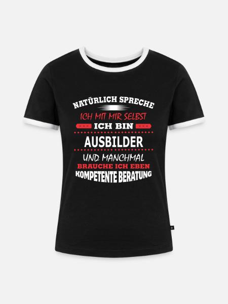AUSBILDER - Frauen Kontrast-T-Shirt - Schwarz/Weiß
