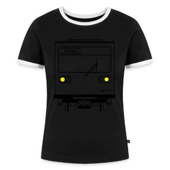 u-bahn - Frauen Kontrast-T-Shirt - Schwarz/Weiß - Vorne - Selfina (174cm)