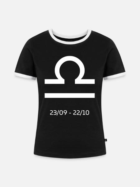 Sternzeichen Astrologisches Zeichen Waage - Frauen Kontrast-T-Shirt - Schwarz/Weiß