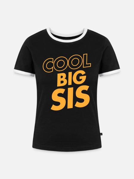 Cool Big Sis - Frauen Kontrast-T-Shirt - Schwarz/Weiß