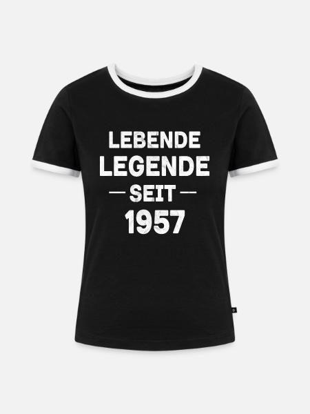 Lebende Legende seit 1957 - Frauen Kontrast-T-Shirt - Schwarz/Weiß