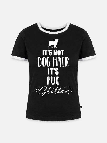 Mops - Frauen Kontrast-T-Shirt - Schwarz/Weiß