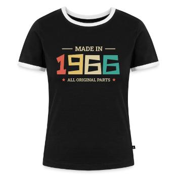 Legendär seit 1966 Original 1966 - Frauen Kontrast-T-Shirt - Schwarz/Weiß - Vorne - Selfina (174cm)