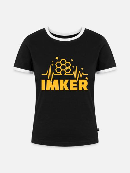 Imker - Frauen Kontrast-T-Shirt - Schwarz/Weiß