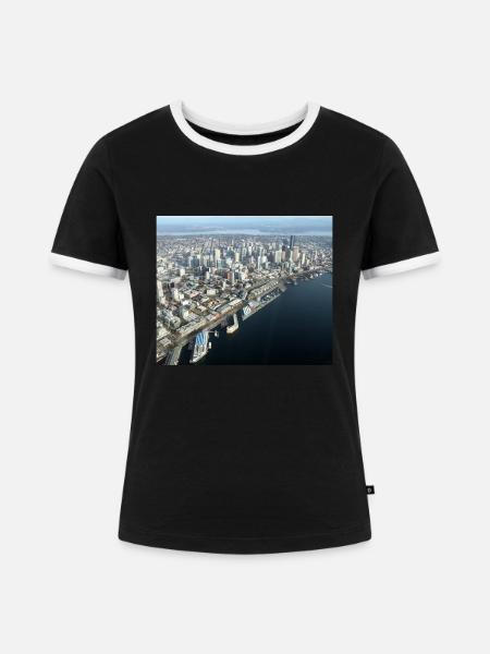 Seattle - Frauen Kontrast-T-Shirt - Schwarz/Weiß