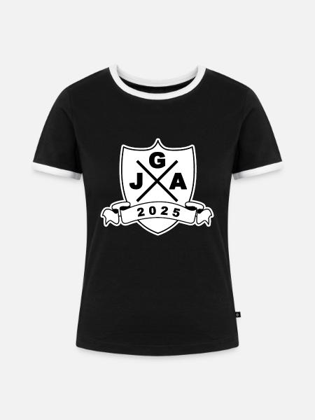 JGA 2025 Wappen - Frauen Kontrast-T-Shirt - Schwarz/Weiß