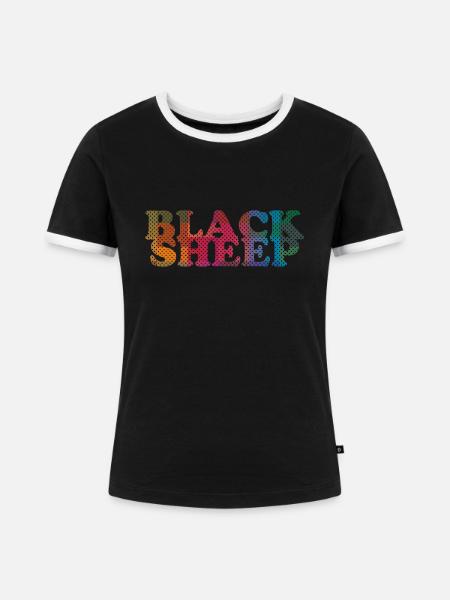 Black Sheep - Frauen Kontrast-T-Shirt - Schwarz/Weiß