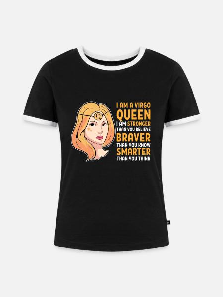 Sternzeichen Jungfrau - Frauen Kontrast-T-Shirt - Schwarz/Weiß