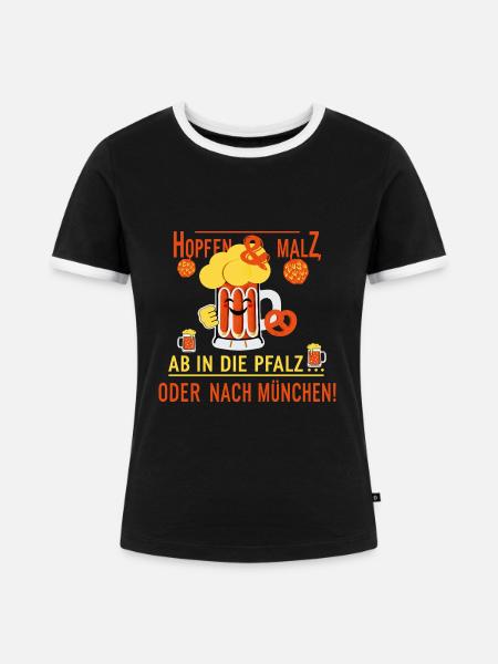 Bierfest - Frauen Kontrast-T-Shirt - Schwarz/Weiß