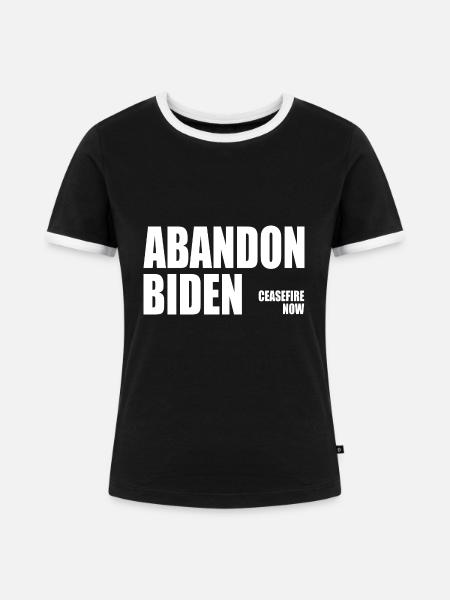 Abandon biden - Frauen Kontrast-T-Shirt - Schwarz/Weiß