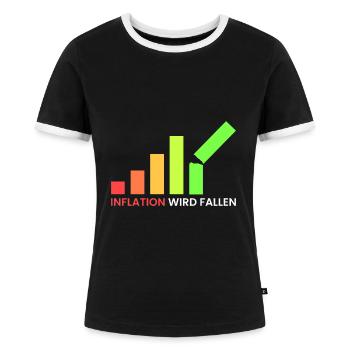 Inflation wird fallen - Frauen Kontrast-T-Shirt - Schwarz/Weiß - Vorne - Selfina (174cm)