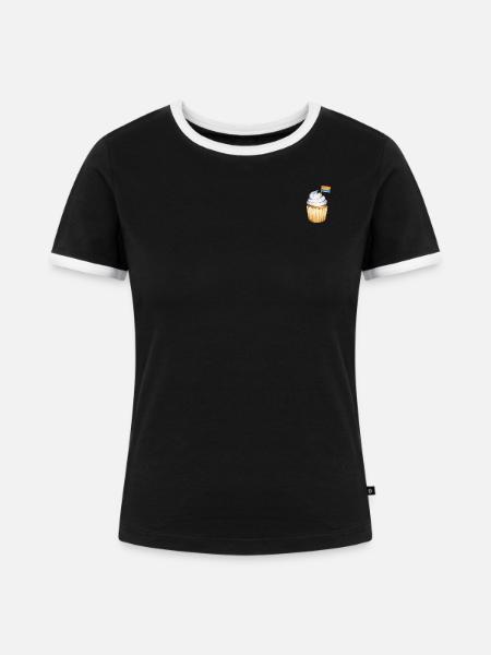 Rainbow muffin - Frauen Kontrast-T-Shirt - Schwarz/Weiß