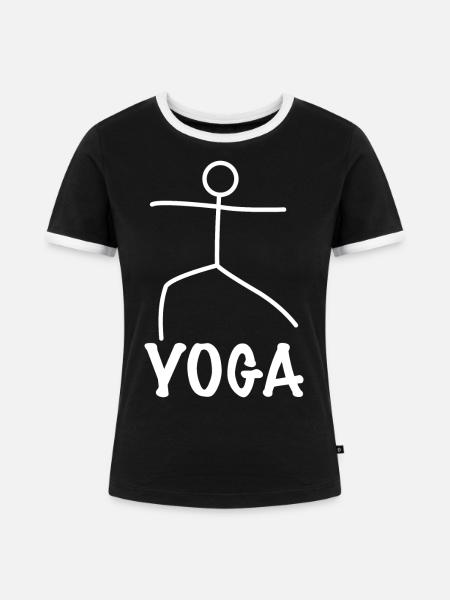 Yoga Übung - Frauen Kontrast-T-Shirt - Schwarz/Weiß