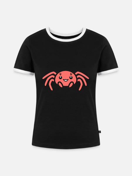 Spinne - Frauen Kontrast-T-Shirt - Schwarz/Weiß