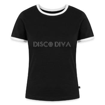 Disco Diva - Frauen Kontrast-T-Shirt - Schwarz/Weiß - Vorne - Selfina (174cm)