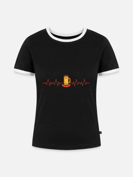 Bratwurst als Geschenk - Frauen Kontrast-T-Shirt - Schwarz/Weiß