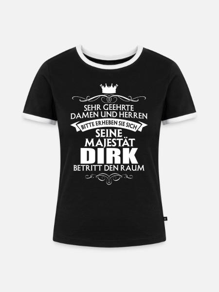 DIRK - Majestät - Frauen Kontrast-T-Shirt - Schwarz/Weiß