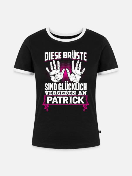 PATRICK - Brüste - Frauen Kontrast-T-Shirt - Schwarz/Weiß