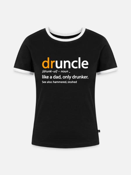 Drunkle Merch - Frauen Kontrast-T-Shirt - Schwarz/Weiß