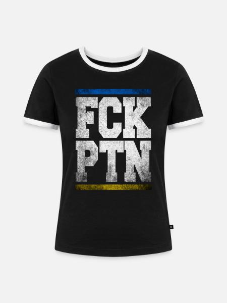FCK PTN - Frauen Kontrast-T-Shirt - Schwarz/Weiß