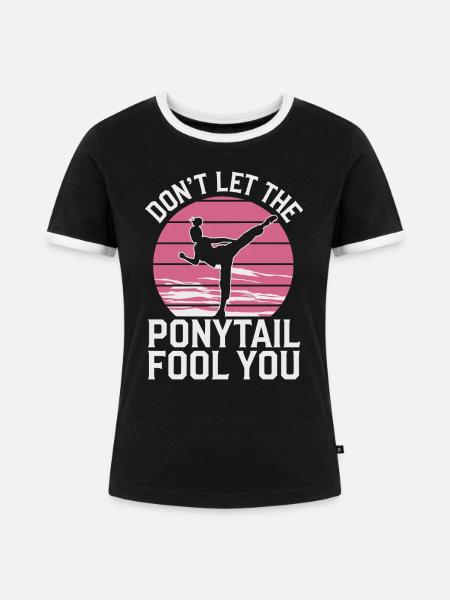 Kampfgeist mit Stil - Frauen Kontrast-T-Shirt - Schwarz/Weiß