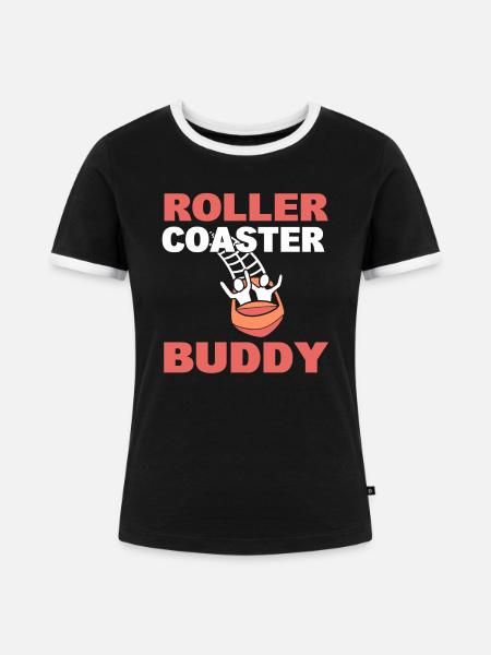 Roller Coaster Buddy Achterbahnliebhaber - Frauen Kontrast-T-Shirt - Schwarz/Weiß