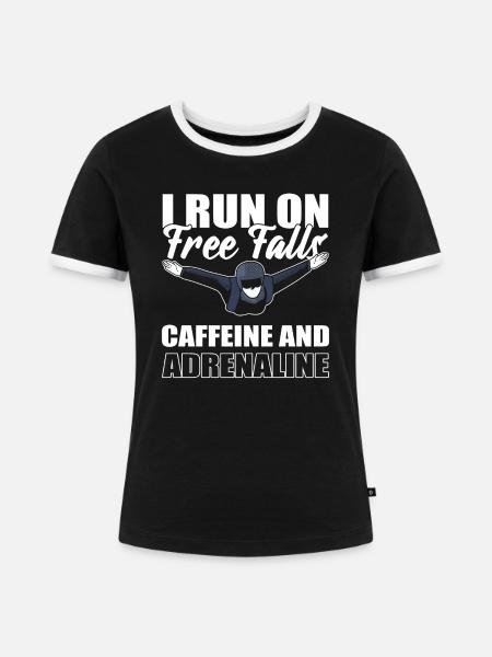 Fallschirmspringen Fallschirmspringer - Frauen Kontrast-T-Shirt - Schwarz/Weiß
