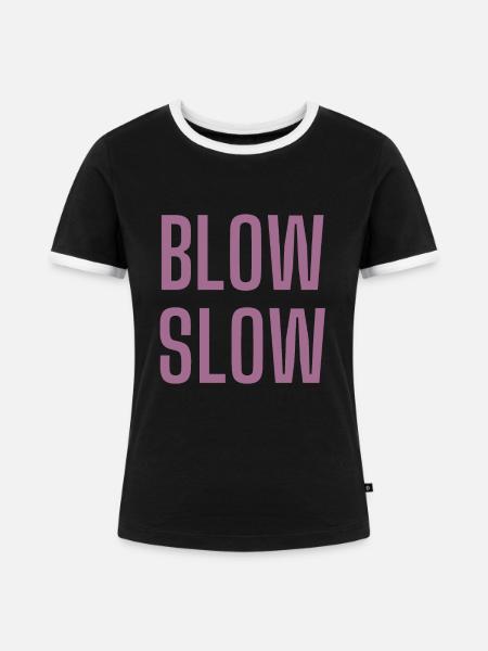 langsames pusten - Frauen Kontrast-T-Shirt - Schwarz/Weiß