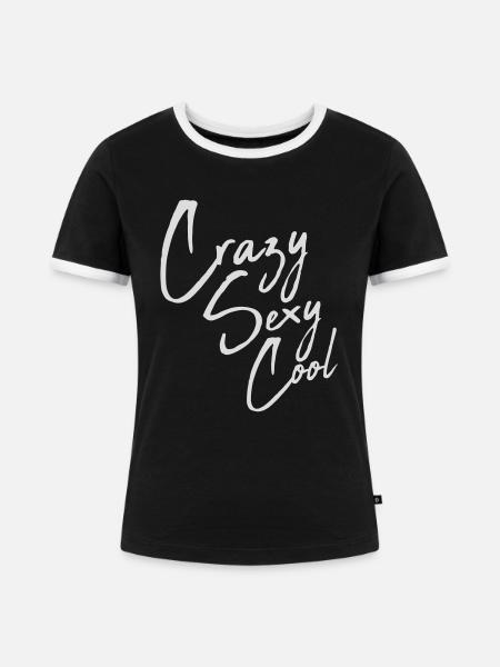 crazy sexy cool Design - Frauen Kontrast-T-Shirt - Schwarz/Weiß