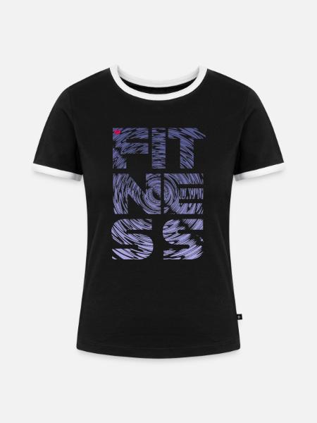 FITNESS storm II - Frauen Kontrast-T-Shirt - Schwarz/Weiß