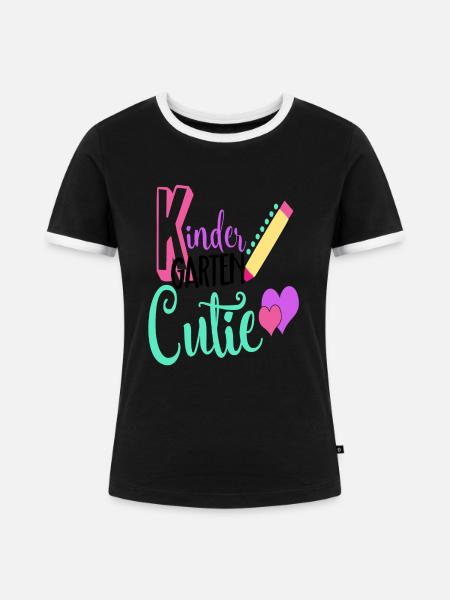 Kindergarten Cutie Shirt - Frauen Kontrast-T-Shirt - Schwarz/Weiß
