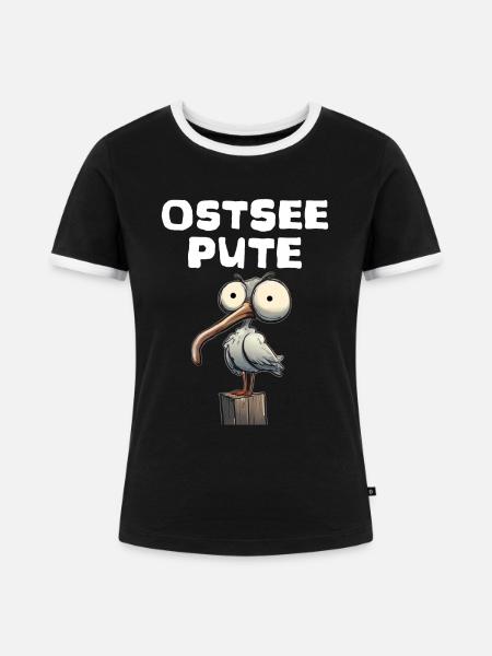 Ostsee Diva - Frauen Kontrast-T-Shirt - Schwarz/Weiß